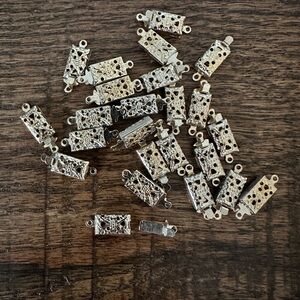 New Vintage Gold Tone Filigree Box Clasps - 24 Pieces
